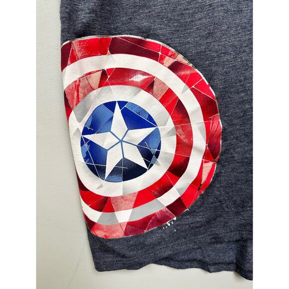 Marvel Women's Tank Top Small Gray Blue Captain America Logo Sleeveless Shirt - Picture 3 of 5